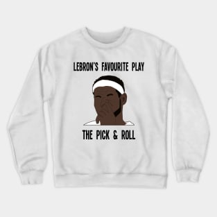 Funny NBA Meme - Lebron Digs His Nose - Pick & Roll Meme Crewneck Sweatshirt